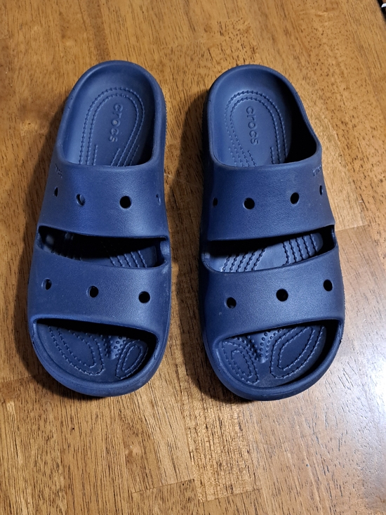 CROCS Shoes - CROCS Navy Slide Sandals with Dual Straps